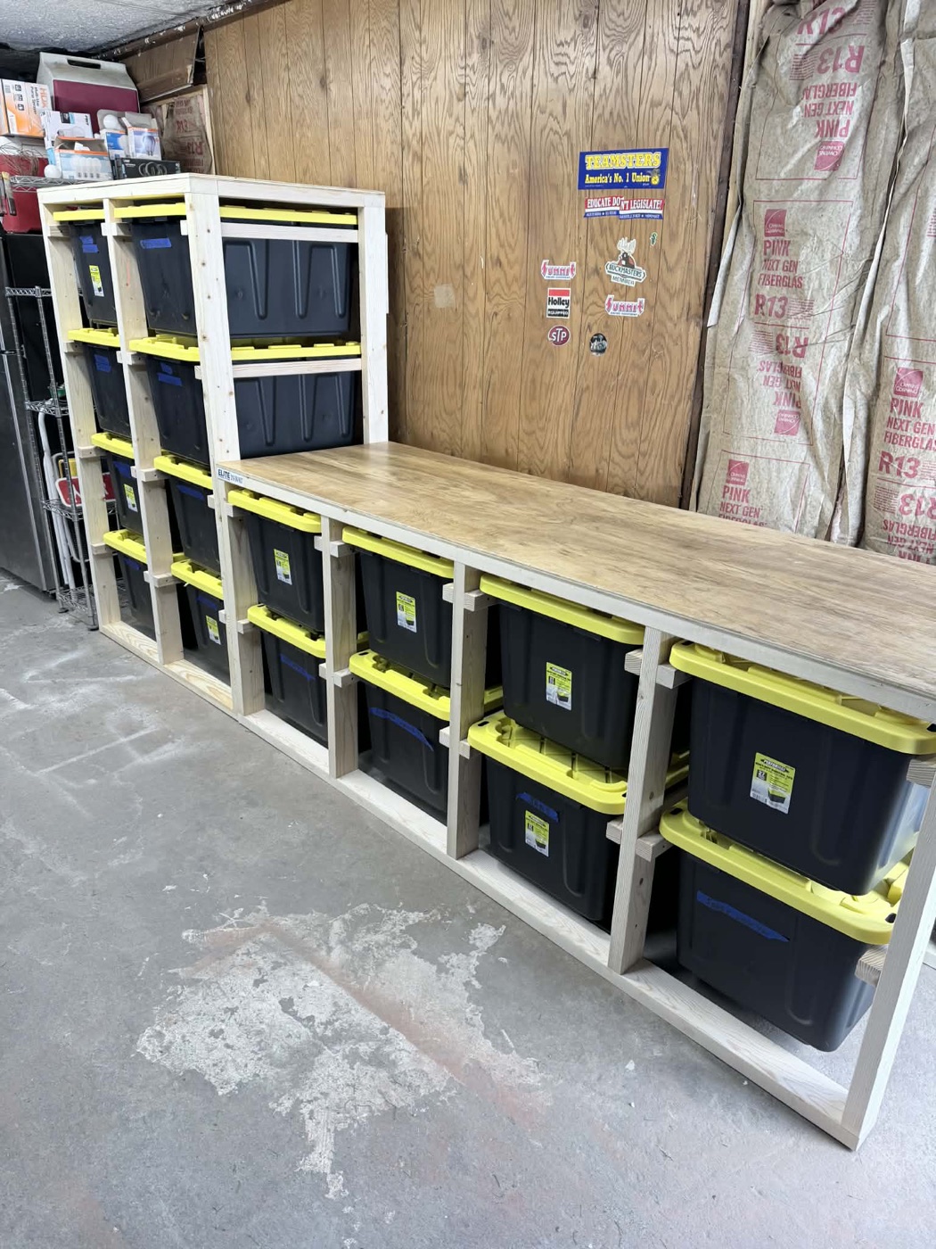 Customer build #1 of the tote storage rack