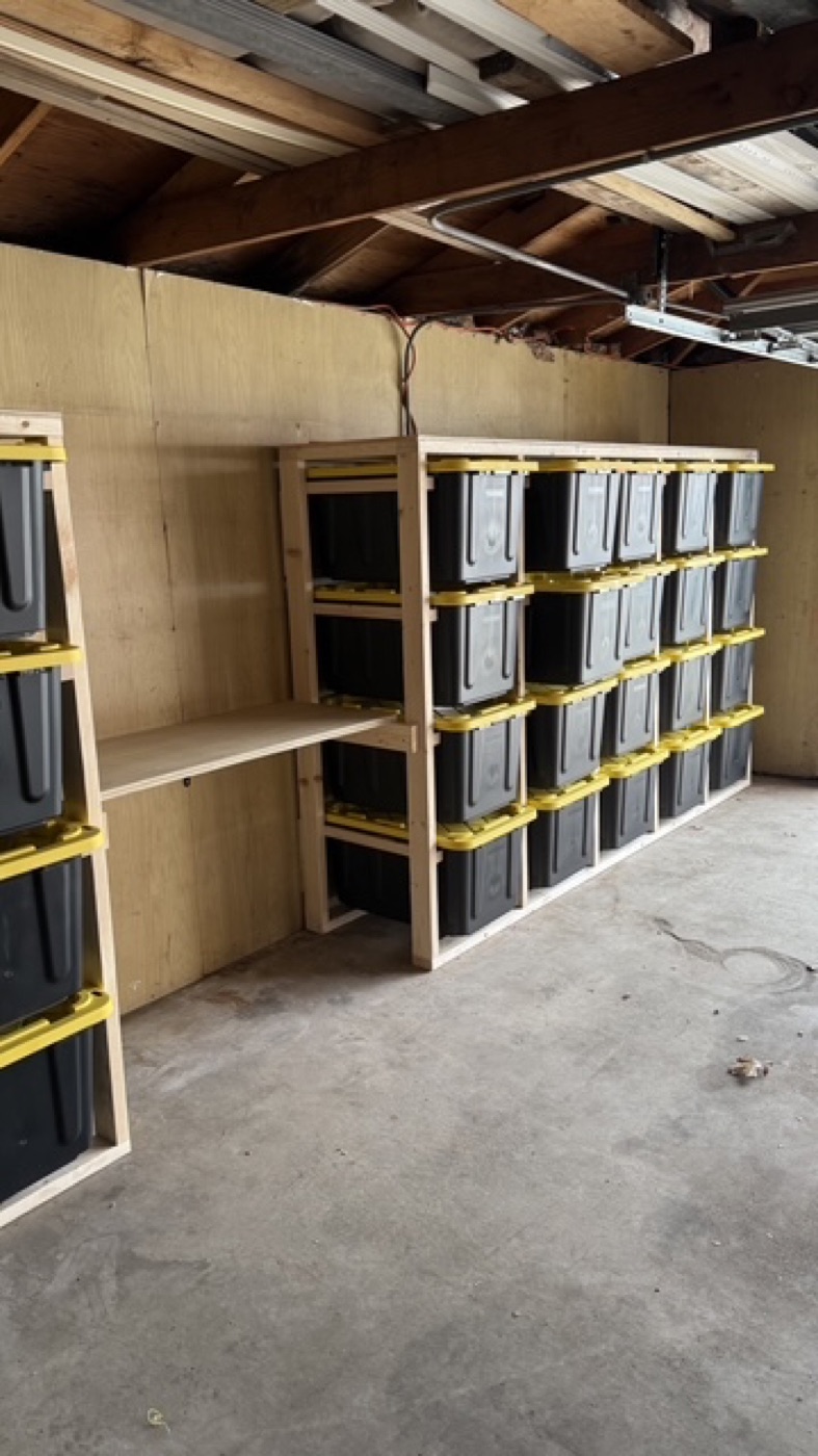 Customer build #3 of the tote storage rack