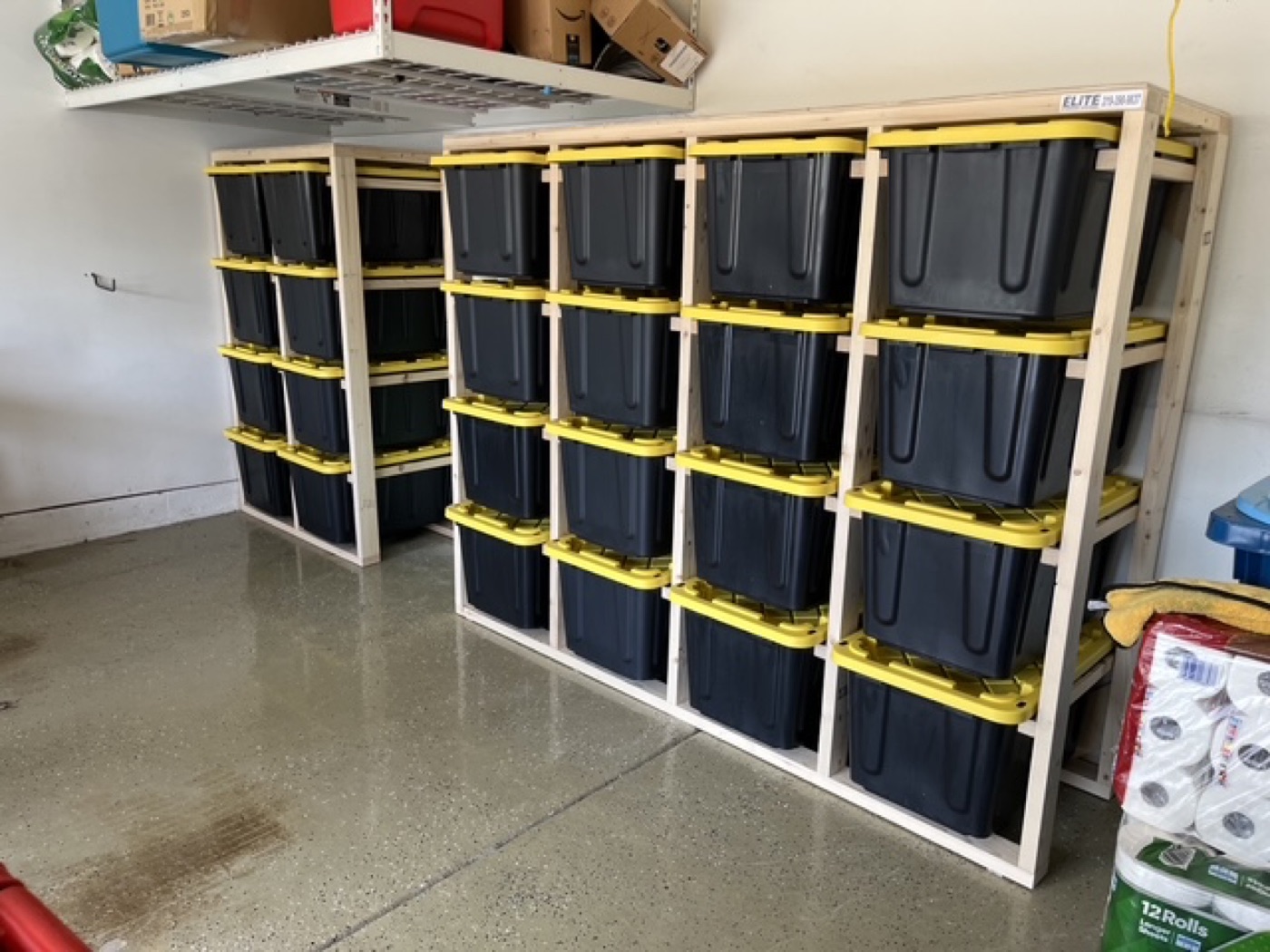 Customer build #4 of the tote storage rack