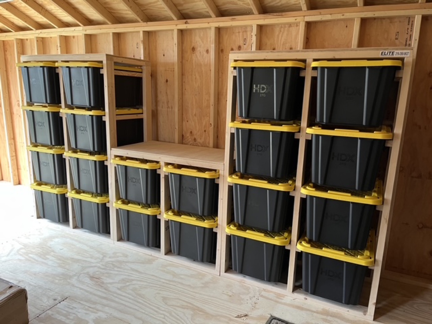 Customer build #5 of the tote storage rack