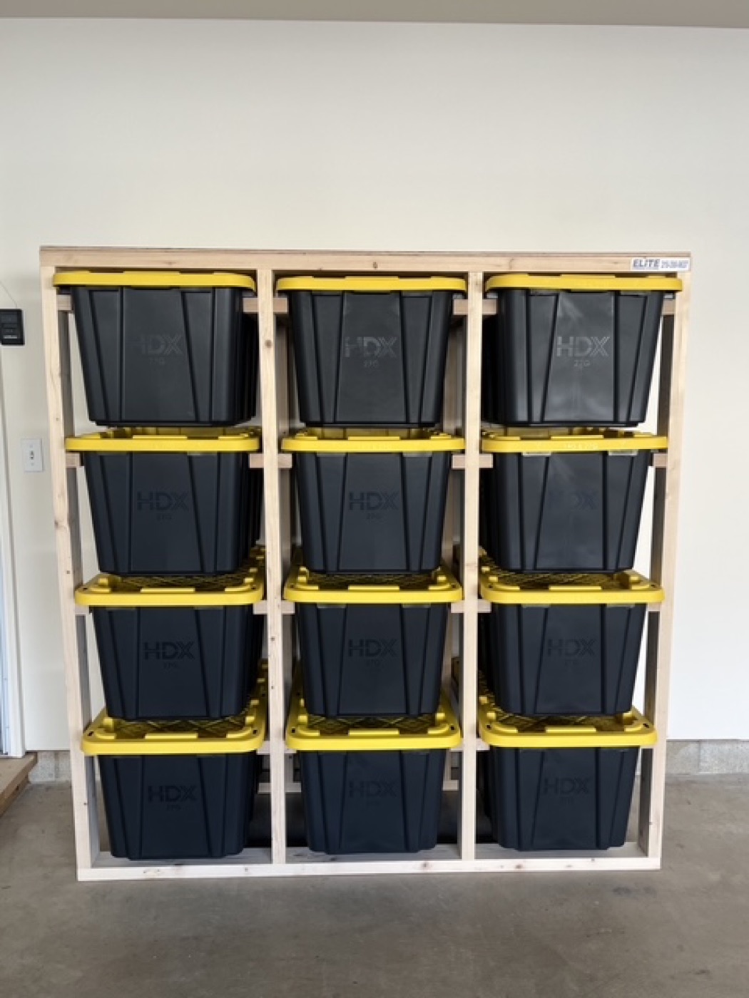 Customer build #6 of the tote storage rack